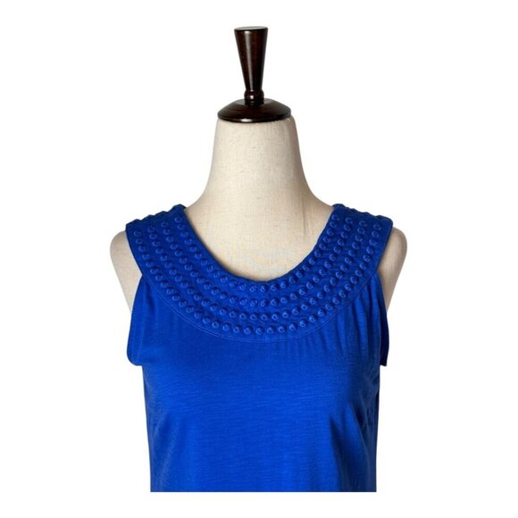 Tommy Bahama Dress Women XXS Blue Knit‎ Pearl Embroidered Shift Mini Preppy - Picture 4 of 9